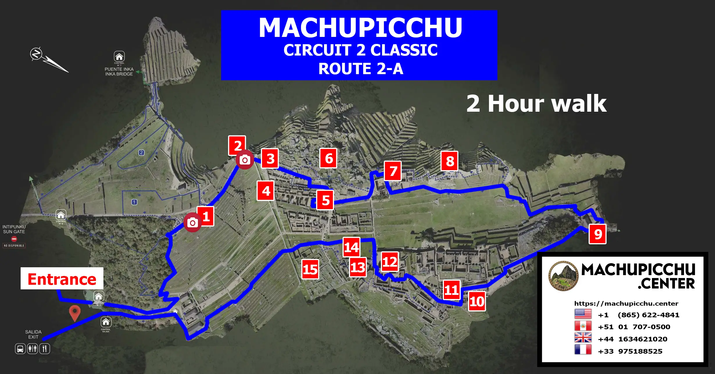 Machu Picchu Circuit 2A Classic route map